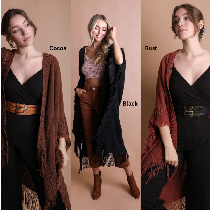 Boho Beach Ruana Boho Ruanas – Kiki's She Shed