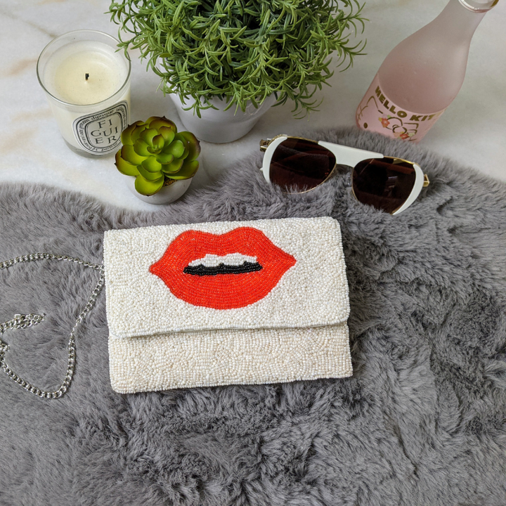 Sealed with A Kiss Beaded Clutch