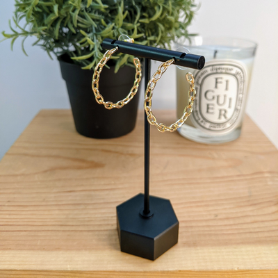Gold Leda Link Hoops