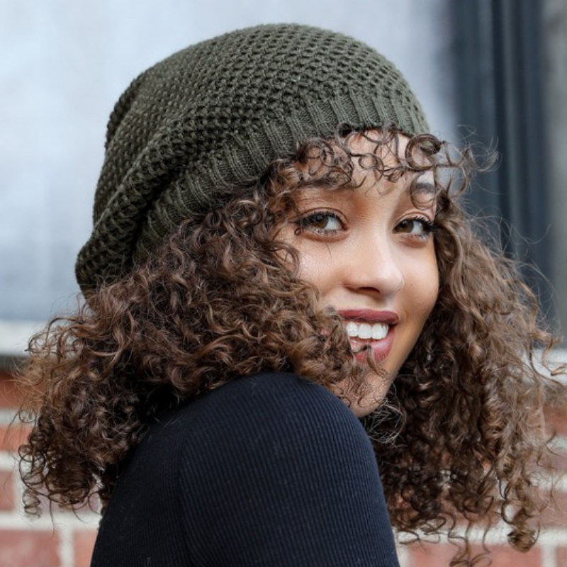 Waffle Knit Slouch Beanies
